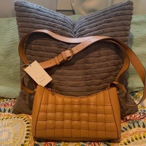 Tan quilted purse